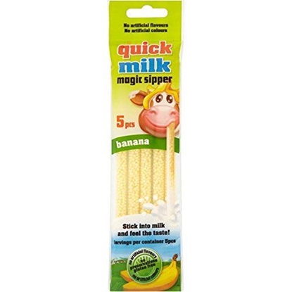 Picture of QUICK MILK STRAWS BANANA X5